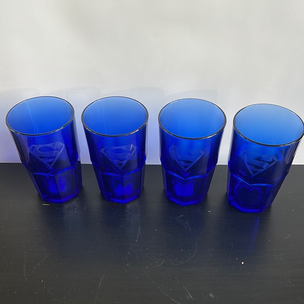 Blue Glass Tumblers Set